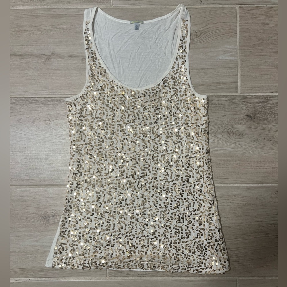Tank Top with Gold Sequins, Charlotte Russe